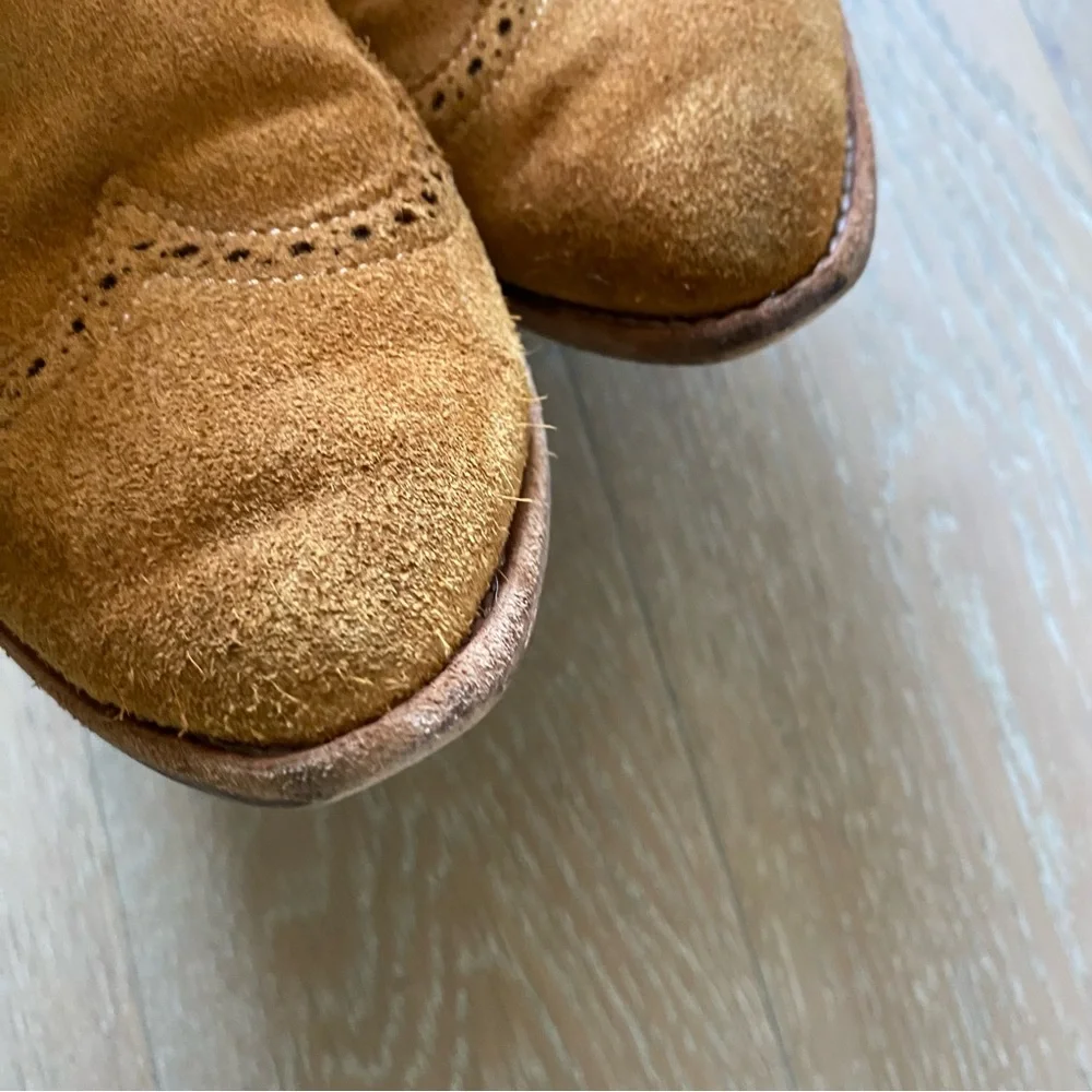 Madewell The Grayson Brogue suede Chelsea Boots tan brown size 7 - Picture 4 of 12